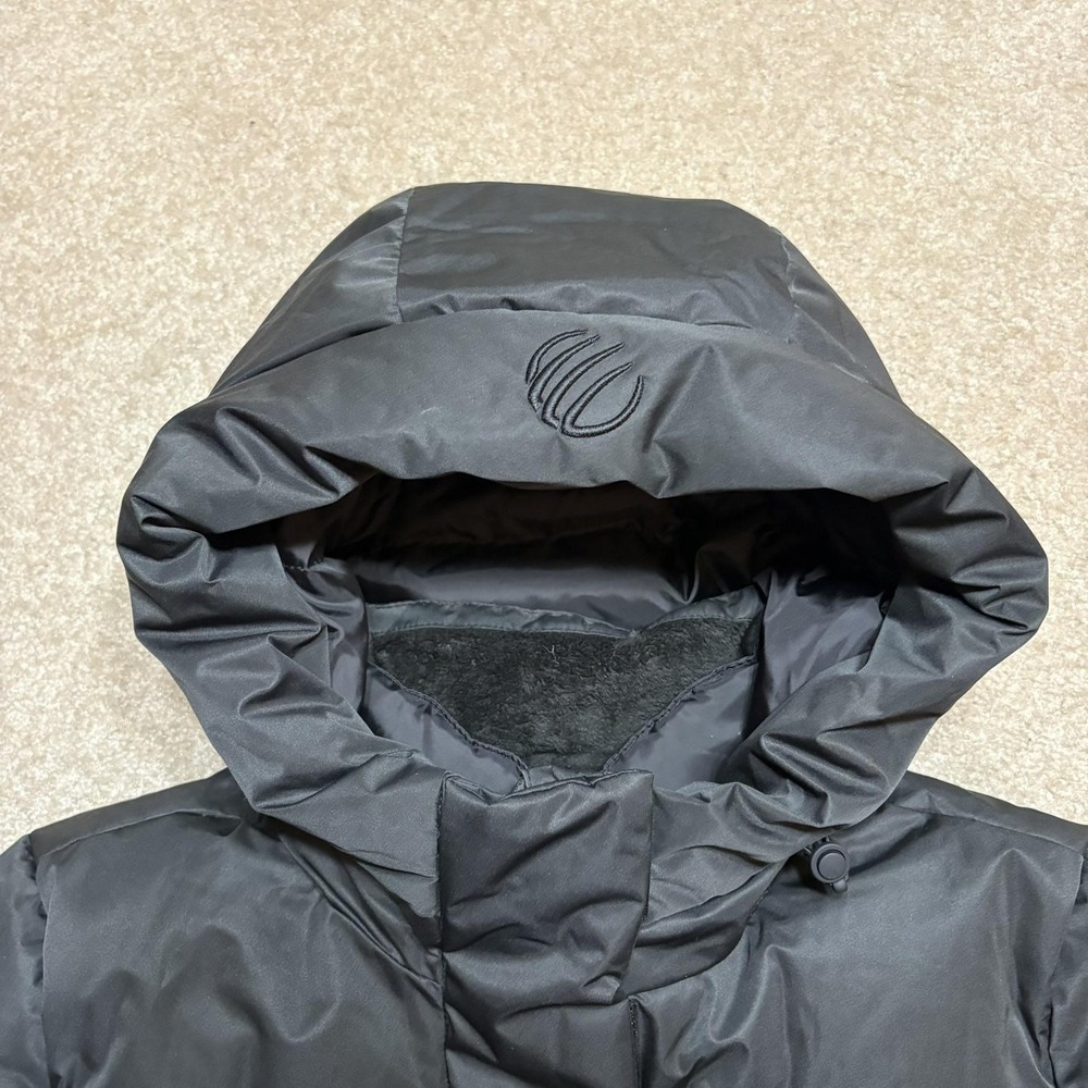 Mondetta MPG 650 Down Parka Jacket Mens Medium Black Long Hooded Puffer Coat - Picture 3 of 15